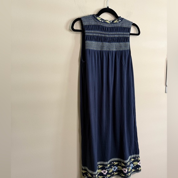 J. Jill Embroidered Smocked-Back Knit Dress. - Picture 9 of 11